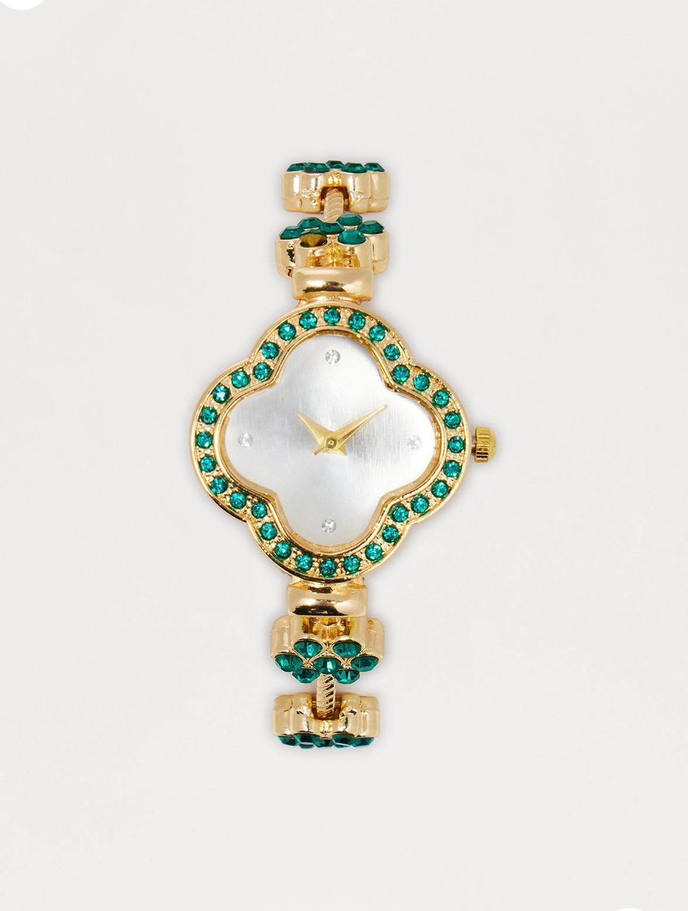 Dainty flora watch - Gold/Green