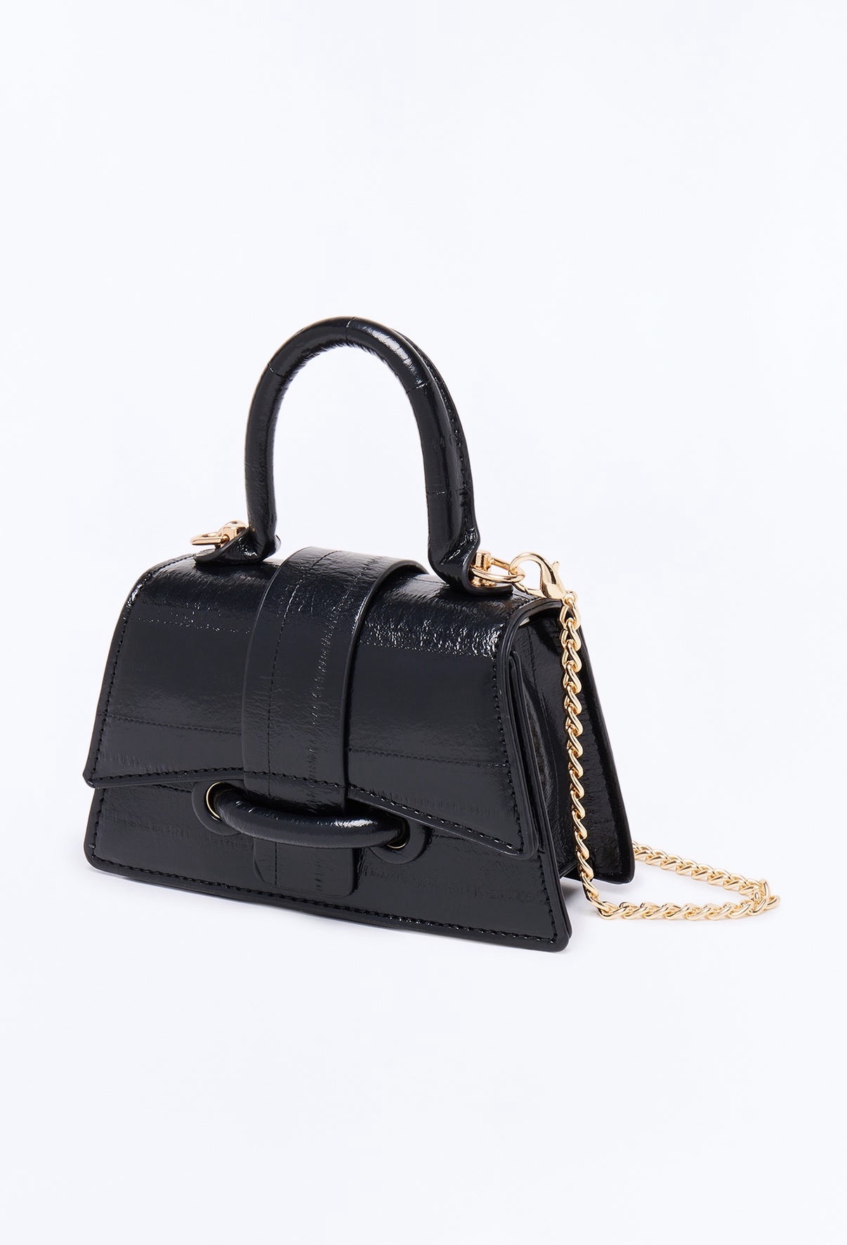 Embossed croc satchel bag