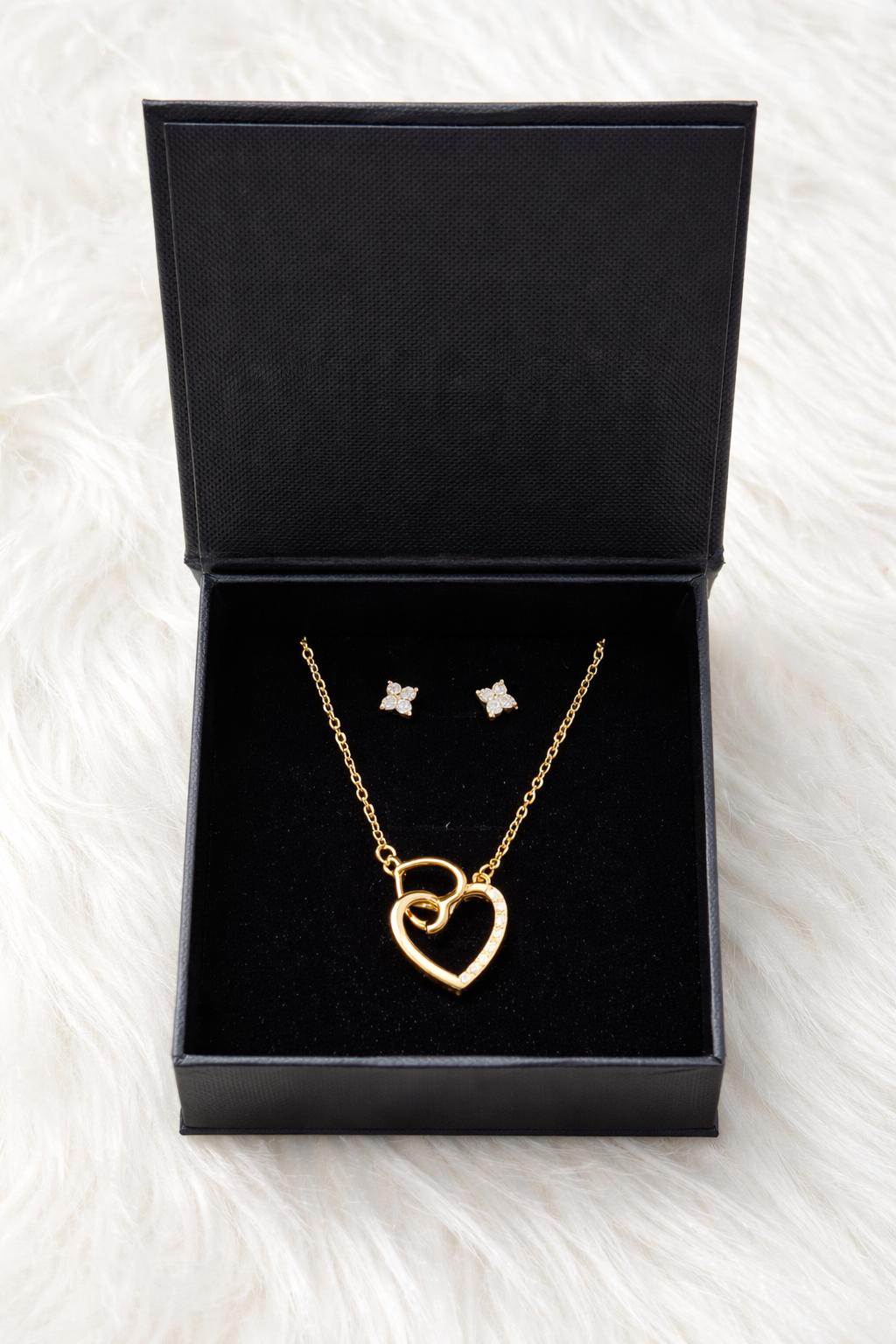 Air Hearts Necklace - Gold